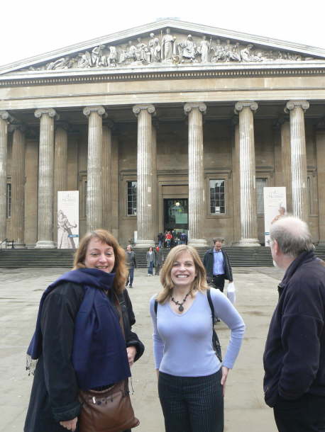 At British museum with Cass' sister Di and husband Andy