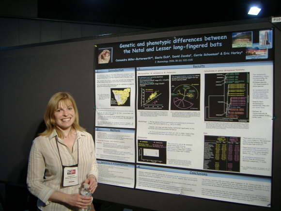 Cass & her bat poster at Evolution Conference 2006