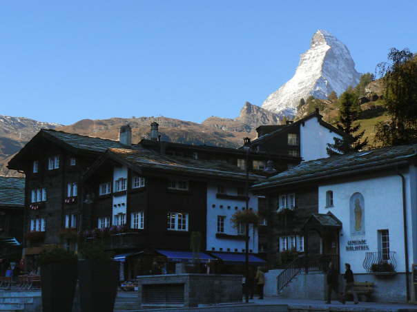 Zermatt lies in the shadow of the Matterhorn