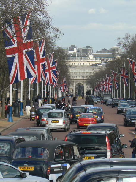 The Mall showing preparations for upcoming State visit